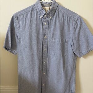 H&M Men’s Blue Short Sleeve Button-Up Shirt – Size S (Regular Fit)